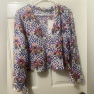 Zara Multicolor Floral Print Top